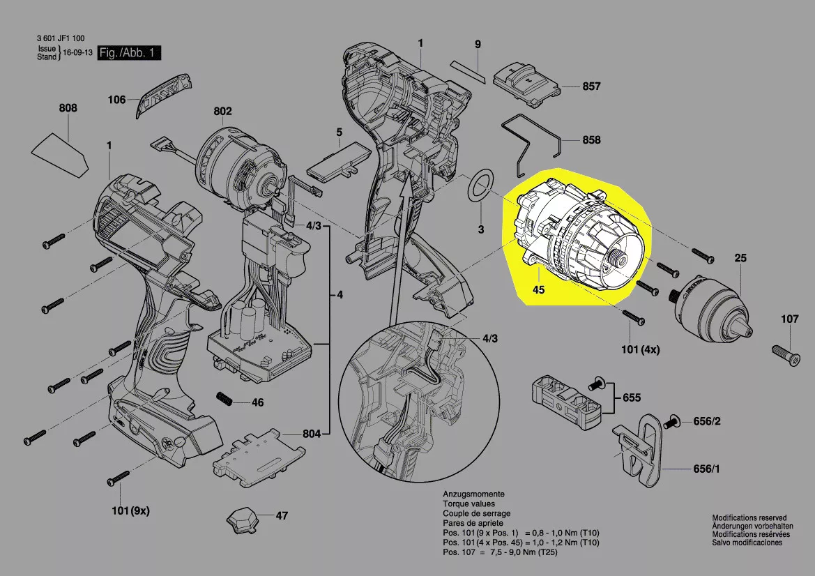 Boîte d\'engrenage planetaire réf. 1 600 A00 3BB Bosch